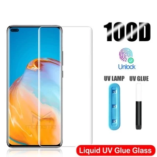 Kính Cường Lực kèm keo UV dành cho Huawei Pura 70 P60 P50 P40 P30 P20 Mate 60 50 40 30 20 Pro