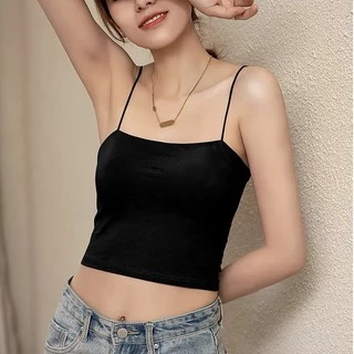 Áo 2 dây nữ SUNNNY dáng croptop cá tính 2 màu đen trắng Q012