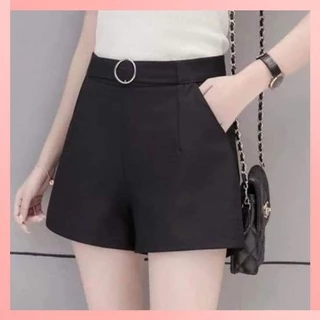 Quần short nữ vải phối cạp cao cấp, chất umi hàn co giãn 4c có big size đến 5XL cho người béo đến 75Kg