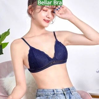 Áo ngực nữ mút mỏng không gọng, áo bra ren 2 dây sexy đệm mút mỏng họa tiết hoa đẹp và quyến rũ   BellarBra B904
