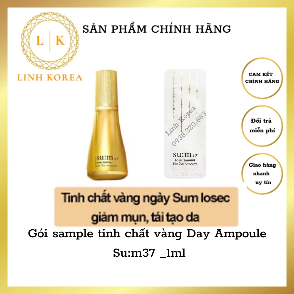 Gói sample tinh chất vàng day ampoule su:m37 1ml