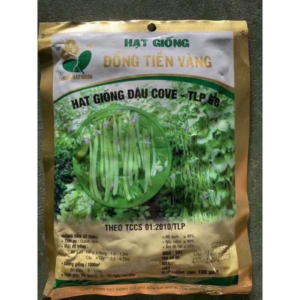 HẠT GIỐNG ĐẬU COVE (DẠNG LEO) TLP 68 (GÓI 100GR)