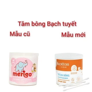 Tăm Bông Trẻ Em Merigo Baby Công ty Bạch Tuyết Hộp Tròn Hộp Lớn và Nhỏ