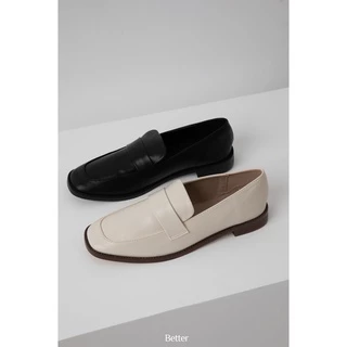 Giày loafer mũi vuông Better shoes da mềm, đai ngang, đế cao 2cm - 271121001