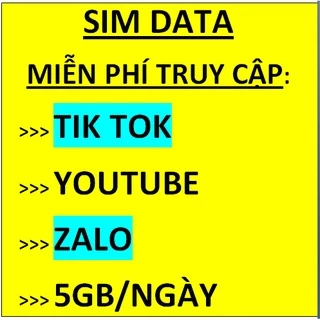 Sim Vinaphone miễn phí YOUTUBE+TIKTOK+ZALO+5gb/ngày