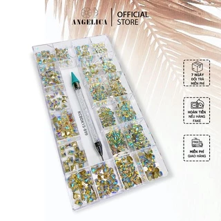 Khay Đá Nail Chân Bằng Chân Lưới Màu AB Kèm Phụ Kiện Làm Móng ANGELICA KCB KCBDK