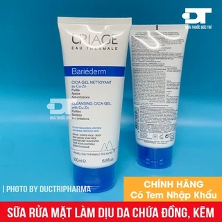 Sữa rửa mặt làm dịu da URIAGE BARIEDERM CICA-GEL NETTOYANT 200ml