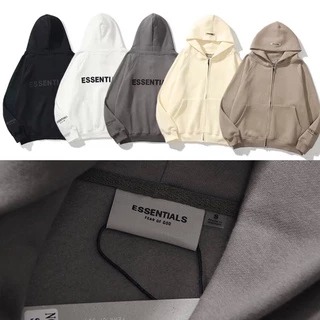 [CHUẨN HÀNG + CÓ CLIP] Áo hoodie zip ESSENTIAL nỉ lót lông cao cấp in cao su nổi có phản quang