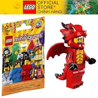 [Lego Official - Có Sẵn] Nhân vật LEGO Minifigures Series 18 71021 Dragon Suit Guy - Chú bé mặc Cosplay Rồng Đỏ NEWSEAL