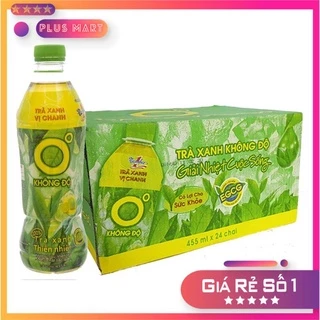 Thùng 24chai Trà Xanh Không Độ 455ml  Plus Mart