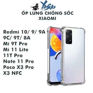 Ốp lưng Redmi 10C 10A 9 9A 9C Mi 9T Xiaomi 12T 11 Lite 5G 11T 11s 4G Note 11 Pro Poco X3 NFC C40 M2 trong suốt [CS]