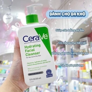 Sữa rửa mặt Carave xanh lá 236ml dành cho da thường,  da khô , PH 5,5 phù hợp nhất cho da