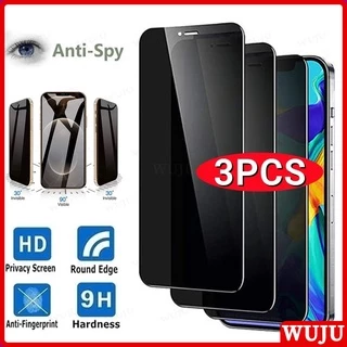 Bộ 3 Kính Cường Lực Chống Nhìn Trộm Bảo Vệ Màn Hình iPhone 15 14 11 12 13 Pro Max XS Max XR X 7 8 Plus SE Kèm Phụ Kiện