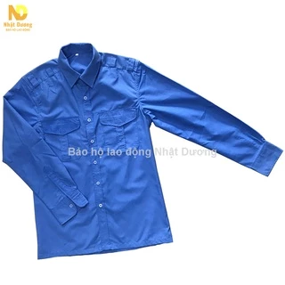 Áo bảo vệ dài tay màu xanh vải kate BV02 - Full Size