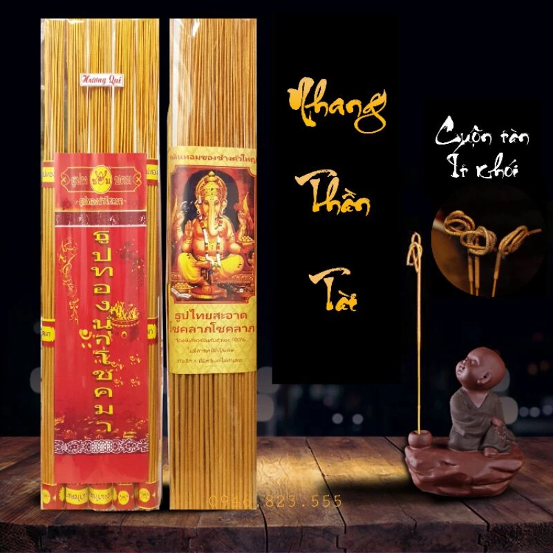 [ Combo 10 túi ] Hương Nhang Thần Tài Hương Sạch Ít Khói Cuộn Tàn Tài Lộc