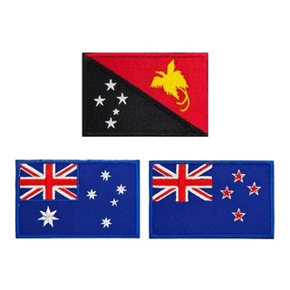 Sticker Ủi Thêu Hình Cờ Các Nước Úc Mới Zealand Babua