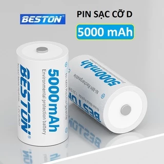 Pin đại sạc BESTON 5000mAh vỉ 2 pin D dùng cho bếp ga, đèn pin, thiết bị công nghiệp, thay thế pin Con Ó