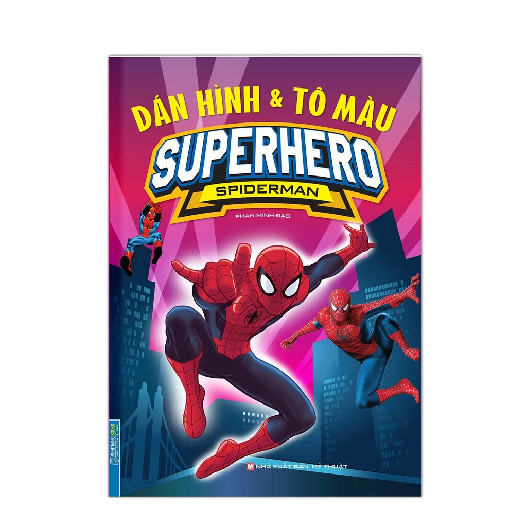 Sách - Dán hình và tô màu SUPERHERO SPIDERMAN (bìa mềm)