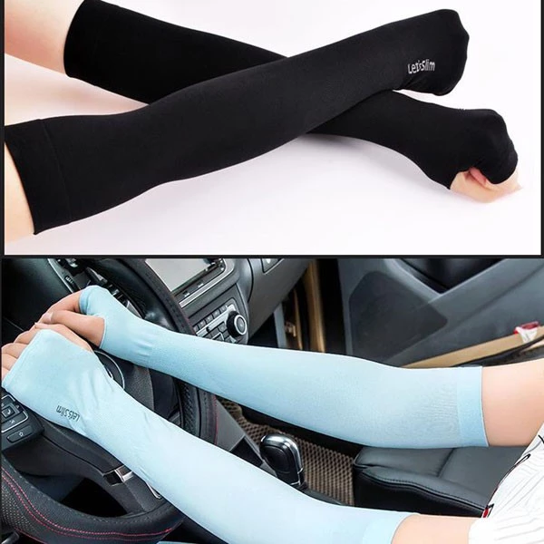 Đôi Găng Tay Chống Nắng Xỏ Ngón Let Slim Thun Lạnh Thoáng Mát