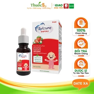 Sắt cho bé Avisure Safoli Drop sắt hữu cơ nhỏ giọt cho bé lọ 20ml cho bé thiếu máu do thiếu sắt