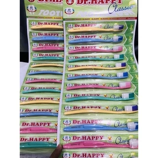 💥 Set 12 Cây Bàn Chải Vỉ Happy, Người Lớn, Lông Cứng