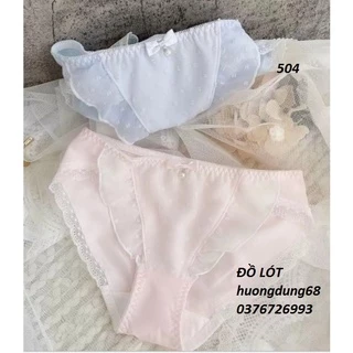 Quần Lót Nữ Cotton Phủ Voan Hoa Ngang Eo Xuất Đông Âu ( QL:504 ) Hàng Loại Đẹp.