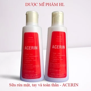 ACERIN sữa rửa mặt, sữa rửa tay và toàn thân - chai 155ml