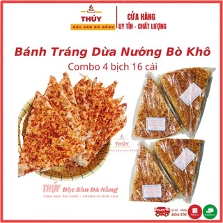 [4 bịch 16 cái ] : Bánh Tráng Dừa Nướng Bò Khô - Bánh Tráng Nướng Bò Khô Đà Nẵng ( siêu siêu ngon)