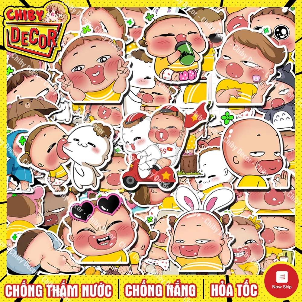 Sticker Quỳnh Aka 🌈 Sticker Dán Mũ Bảo Hiểm, Hình Dán Nón Bảo Hiểm, Vali, Laptop, Guitar, Decal Dễ Thương Chống Nước