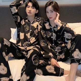 Bộ Đồ Ngủ Dài Tay Chất Kate Bộ Pijama Phù Hợp Cả Nam Và Nữ Siêu Hot .r4