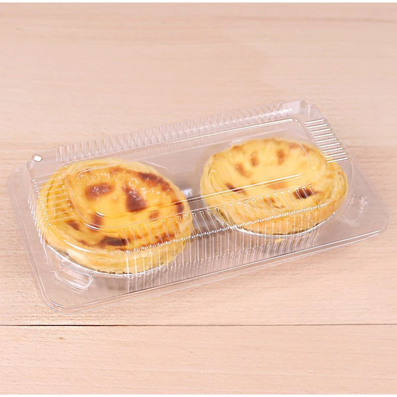 (50 cái) Hộp Nhựa Đựng Bánh Tart Trứng, Bánh Bao, Hộp Nhựa 2 ô và 4 ô