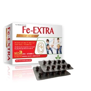 Viên bổ sung sắt FE EXTRA hỗ trợ giảm nguy cơ thiếu máu do thiếu sắt hộp 4 vỉ 10 viên