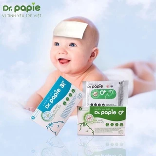 Khăn lau hạ sốt Dr.papie cho bé hạ nhiệt chống co giật hộp 25 gói