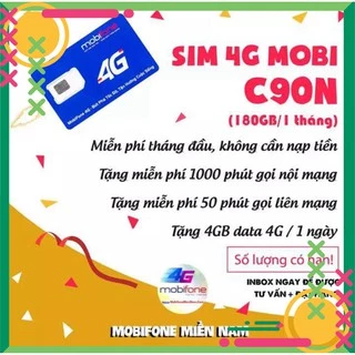 Sim mobifone c90n giá sim đã bao gồm miễn phí tháng đầu VIP