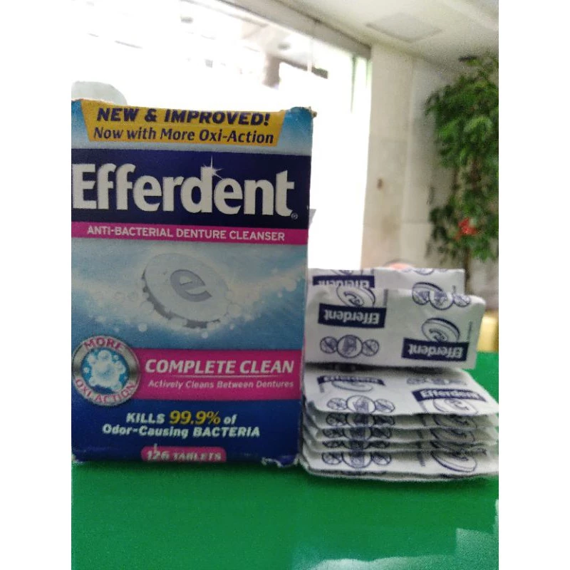 1 viên sủi làm sạch răng giả 5in1 Efferdent Complete Clean Anti-Bacterial Denture Cleanser