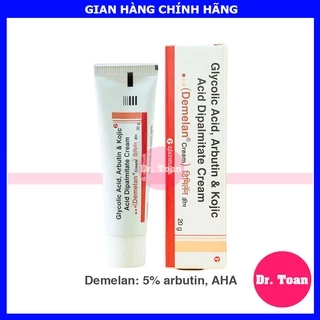 Demelan cream (20g) kem dưỡng trắng 5% arbutin, 2% kojic acid, 10% AHA Ấn Độ - làm sáng da, giảm mờ thâm nám