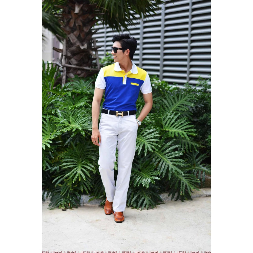 Áo thun Polo Havias thiết kế kiểu dáng Giles vải Cotton 100% thoáng mát