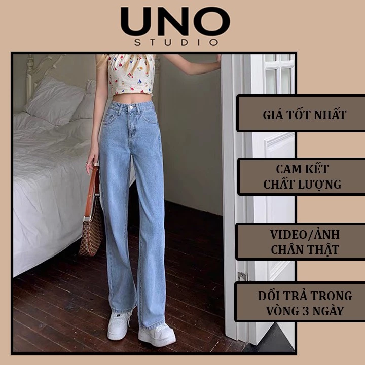 [CÓ SẴN - FREESHIP ] Quần jeans ống xuông lưng cao hàng Quảng Châu