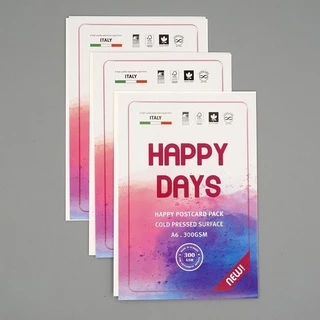 Giấy vẽ màu nước Happy Postcard A6 300gsm