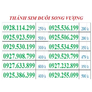 T4. THÁNH SIM ĐUÔI 99-SONG VƯỢNG FREE DATA