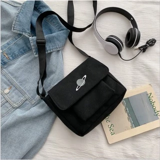 Túi tote vải đeo chéo canvas bag giá rẻ đẹp đi học ULZZANG - TV012