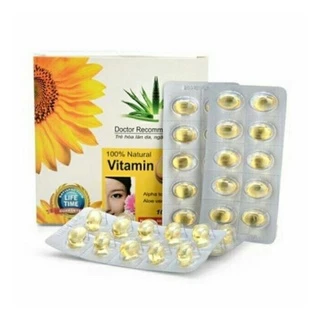 Viên uống Vitamin E 400 Giúp làm đẹp da Hộp 100 viên giảm tình trạng rạn da, da khô nứt nẻ, nếp nhăn , sẹo