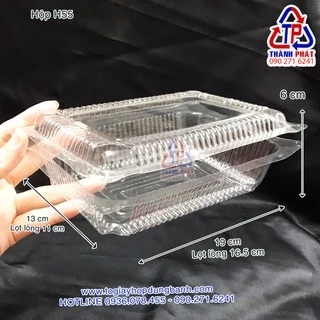 100 Hộp nhựa H55 - Hộp nhựa H55 đựng bánh su - Hộp nhựa H55 đựng bánh tráng trộn