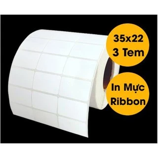 Giấy In Mã Vạch 3 Tem 22x35 mm - Decal Mã Vạch 3 Tem