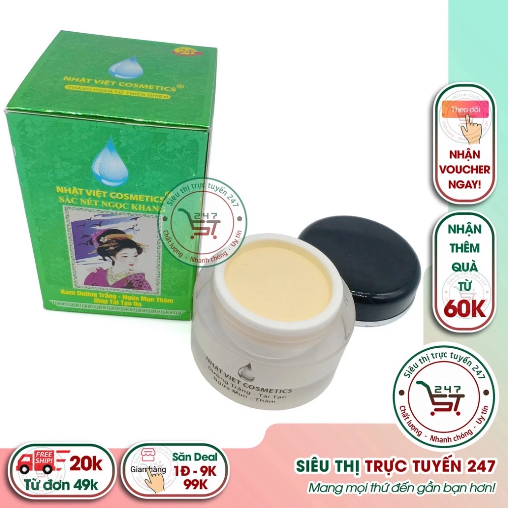 Kem Mụn Thâm dưỡng Trắng Giúp tái tạo da Sắc Nét Ngọc Khang 20g (Xanh lá)