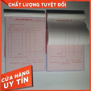 Quyển hoá đơn bán lẻ 2 liên, 3 liên khổ A5 có rãnh xé