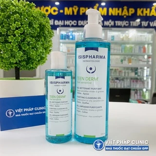 Gel rửa mặt giảm nhờn, ngừa mụn ISIS PHARMA TEENDERM GEL SENSITIVE