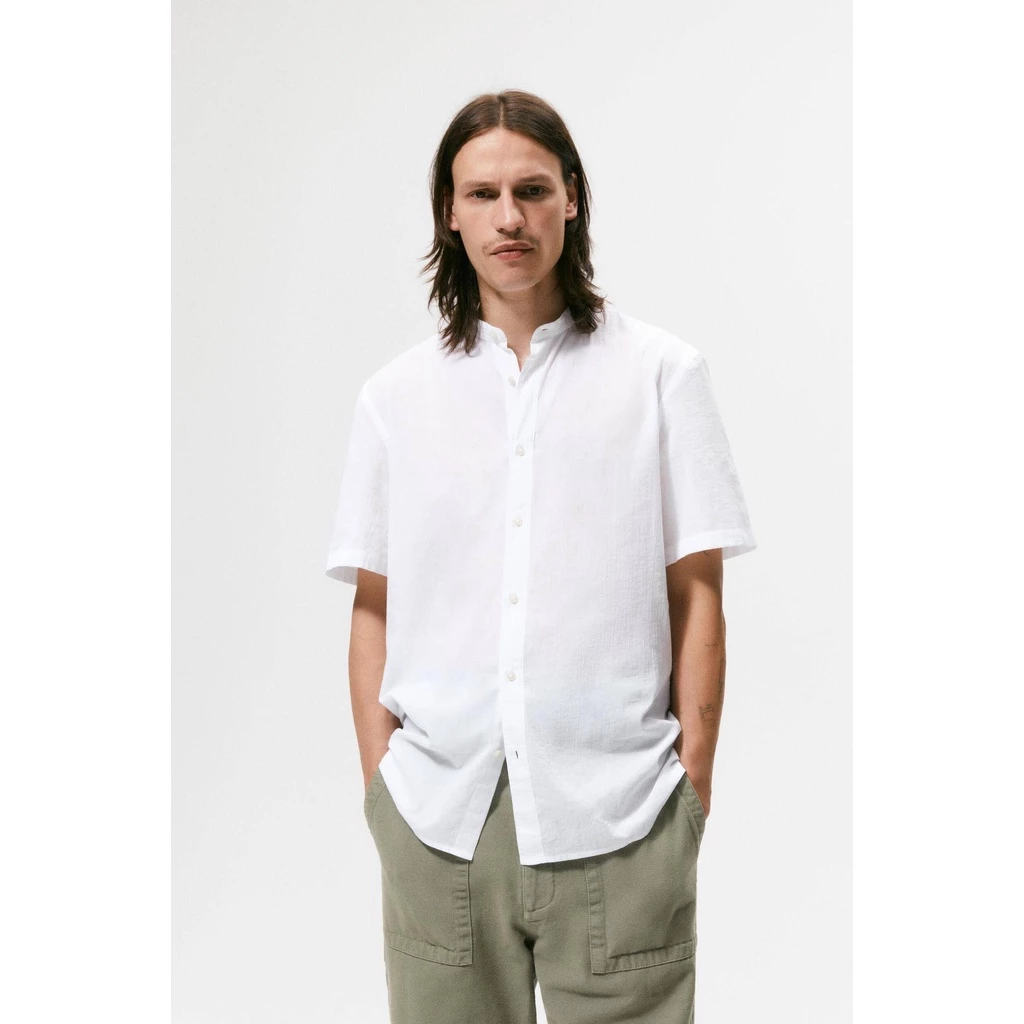 ZARA Đức - Áo sơ mi nam ngắn tay màu trắng auth chính hãng có sẵn 2 size S-M new tag cao cấp 6103/401