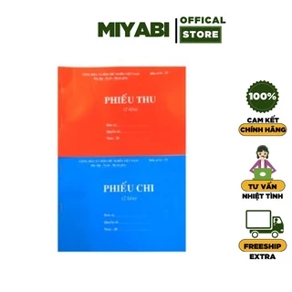 Phiếu thu 2 liên / Phiếu chi 2 liên giấy carbon đẹp loại 100 tờ/ quyển