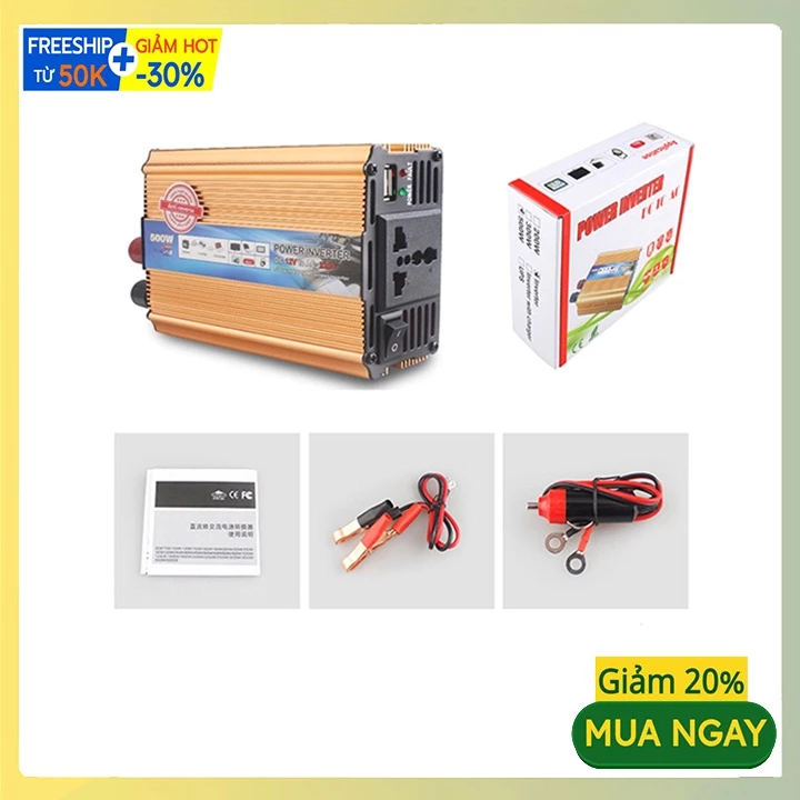 Bộ kích điện CARMAER 500W 12v lên 220v 50Hz